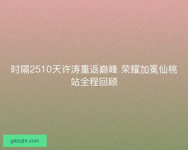 时隔2510天许涛重返巅峰 荣耀加冕仙桃站全程回顾