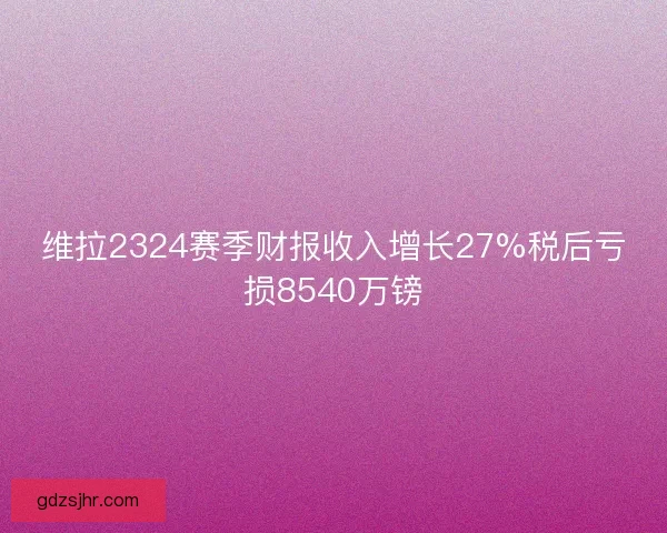 维拉2324赛季财报收入增长27%税后亏损8540万镑